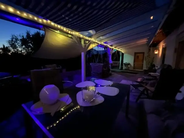 Terrasse in Dunklen